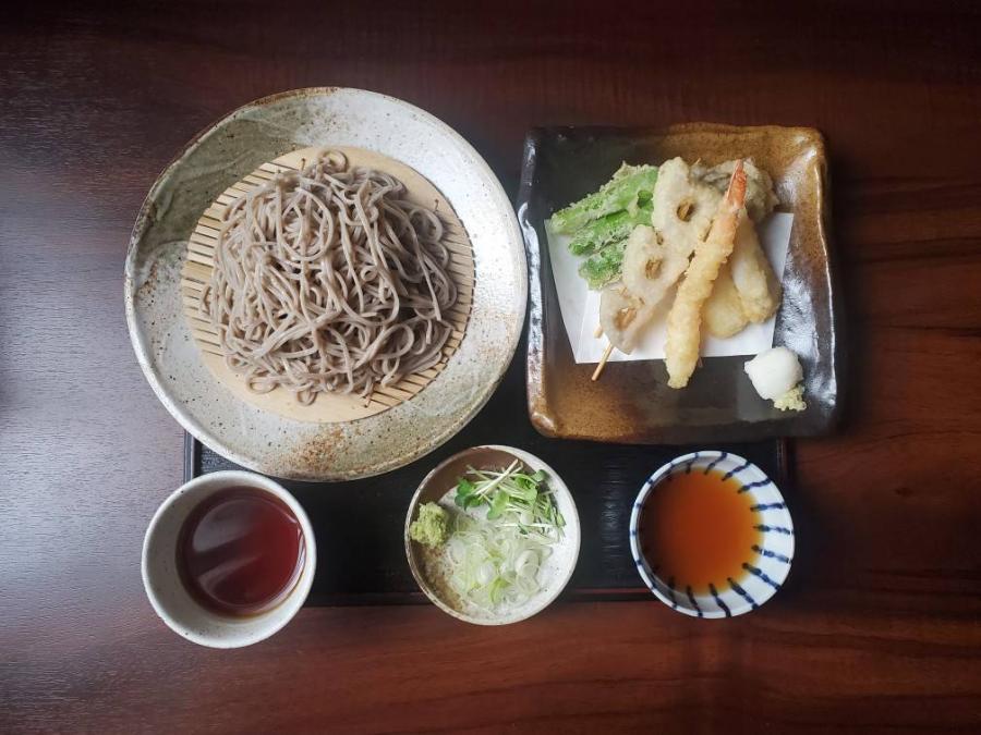 天麩羅5点盛＋蕎麦（うどん）｜江戸前天麩羅天堂